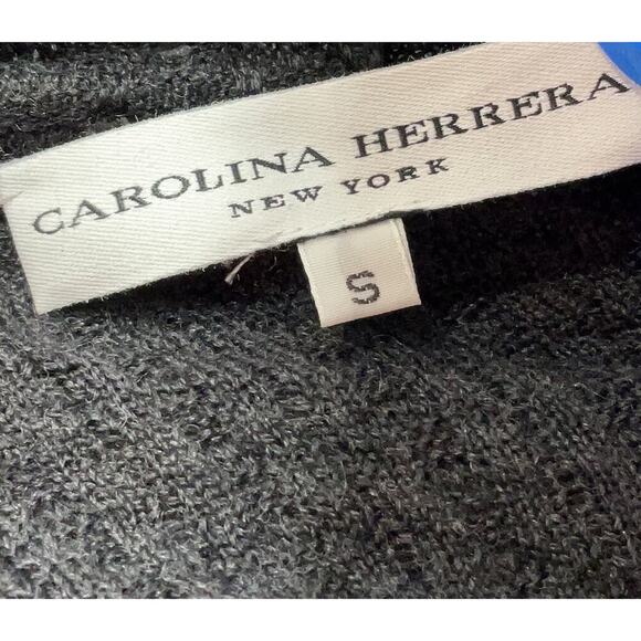 Carolina Herrera Open Front Cardigan Wool Silk Cashmere Embellished Beaded Knit - Picture 3 of 7